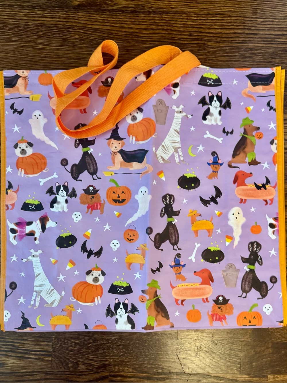 Homegoods TjMaxx Marshalls Reusable Tote- Halloween Dogs Print